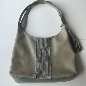 The Sak, Huntley Leather Hobo Bag, Double Straps & Macrame Embellishment, Green